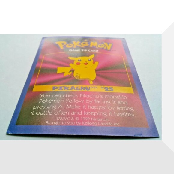Pokemon Game Tip Card, Kellogg's Canada Cereal 1999, Pikachu #25 - Picture 3 of 7